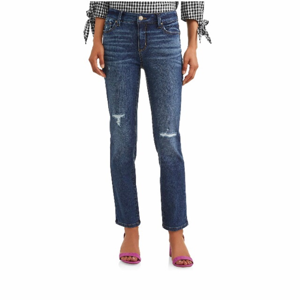 Time and Tru Women's Mid Rise Straight Jeans